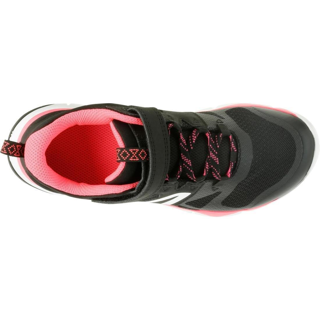 DOMYOS - Kids Girls Lightweight And Breathable Rip-Tab Trainers - Pw 540, Black