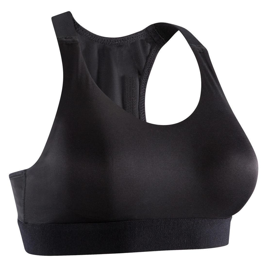 BLACK 500 Women's Fitness Cardio Training Sports Bra - Black, No Color, large image number 3