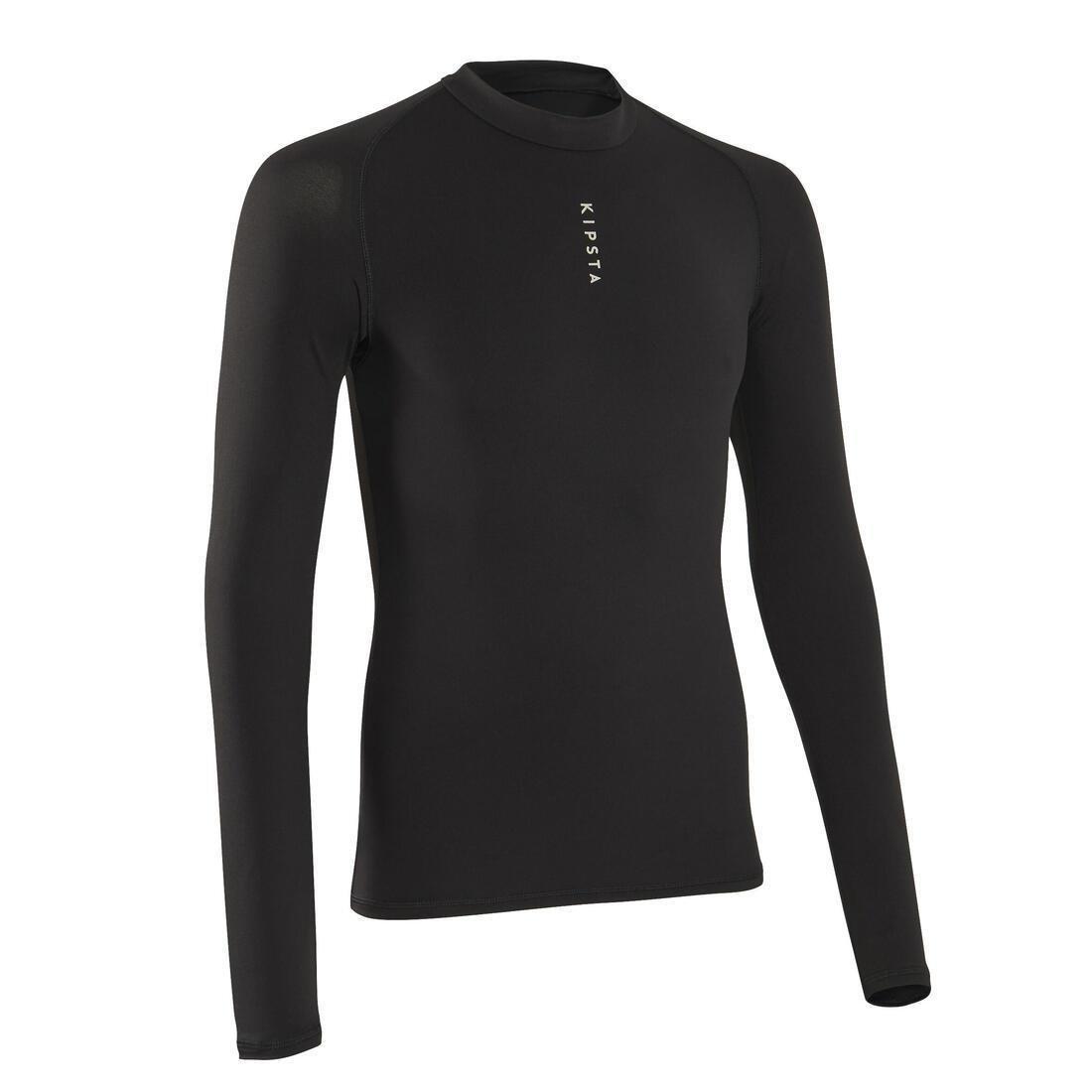 Adult Long-Sleeved Football Base Layer Top Keepdry 100, Black, , large image number 0