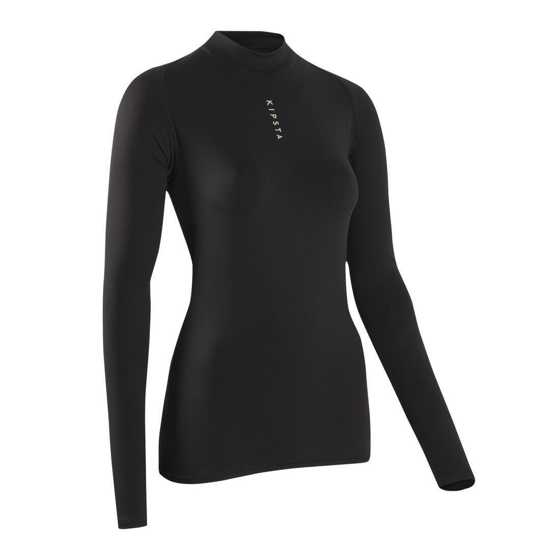 Adult Long-Sleeved Football Base Layer Top Keepdry 100, Black, 5401_000, large image number 1