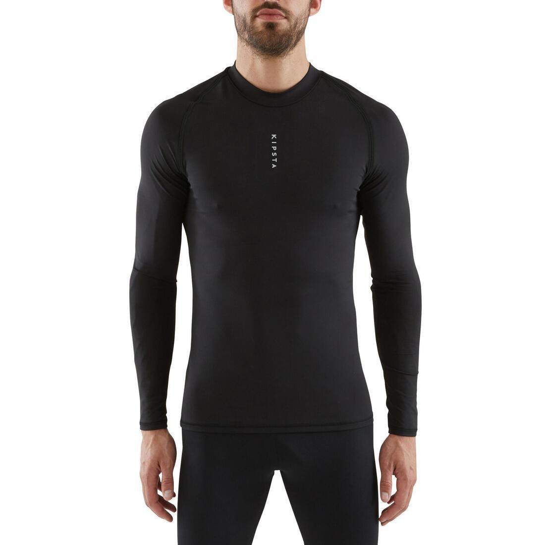 KIPSTA Adult Long-Sleeved Football Base Layer Top Keepdry 100, Black