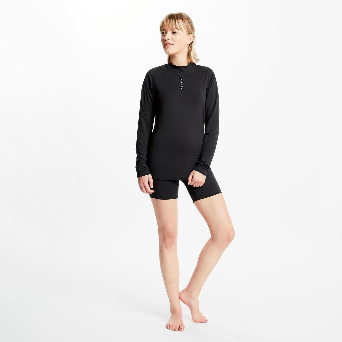 Adult Long-Sleeved Football Base Layer Top Keepdry 100, Black, 5401_000, large image number 6