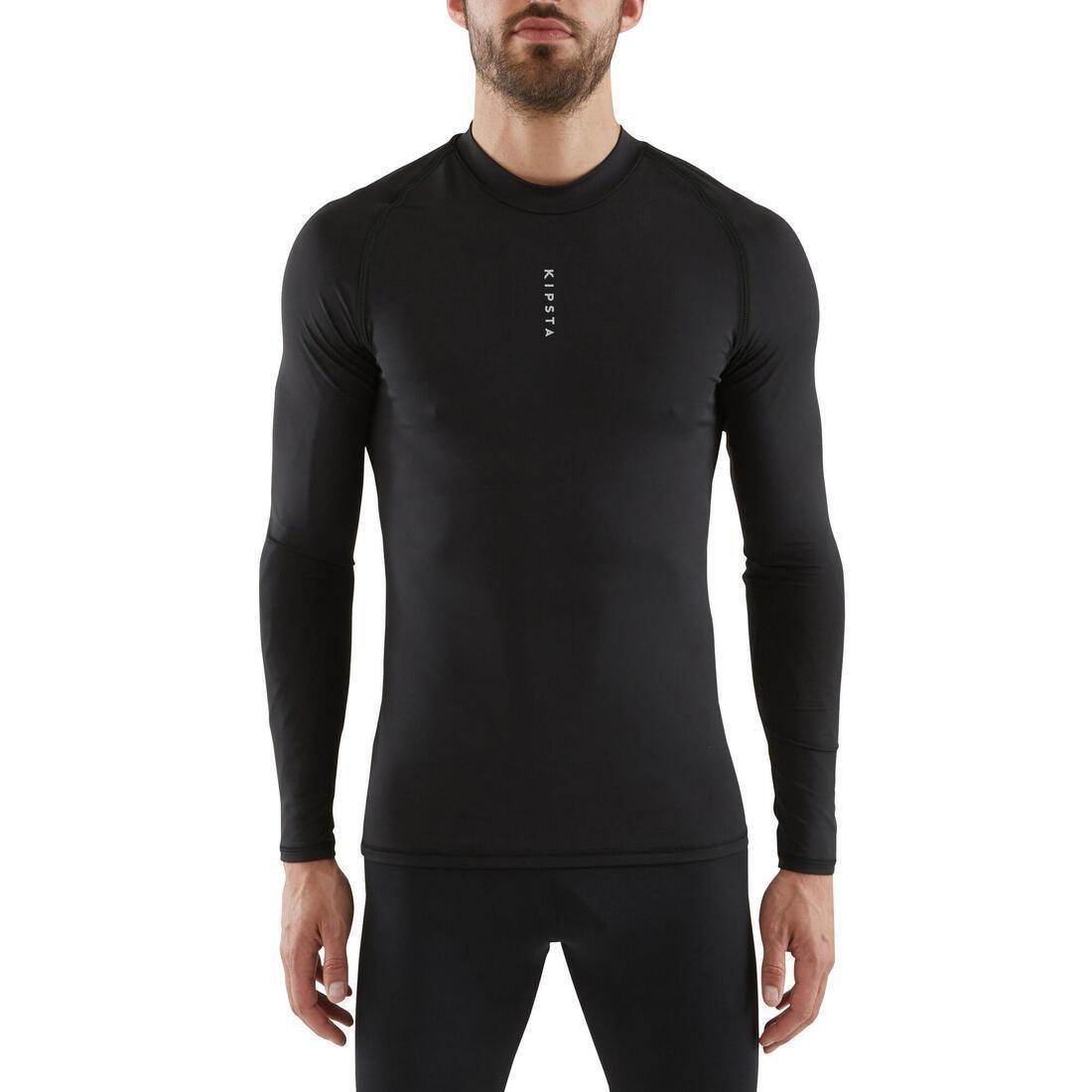Adult Long-Sleeved Football Base Layer Top Keepdry 100, Black, , large image number 13
