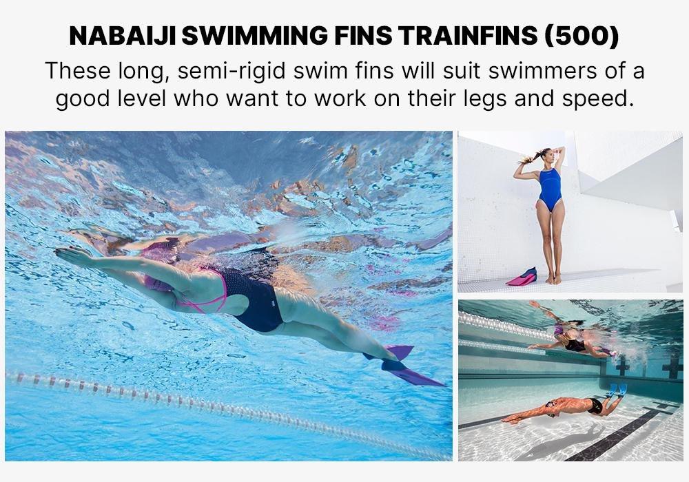 Long Swim Fins, Fluo Coral Pink, No Color, medium