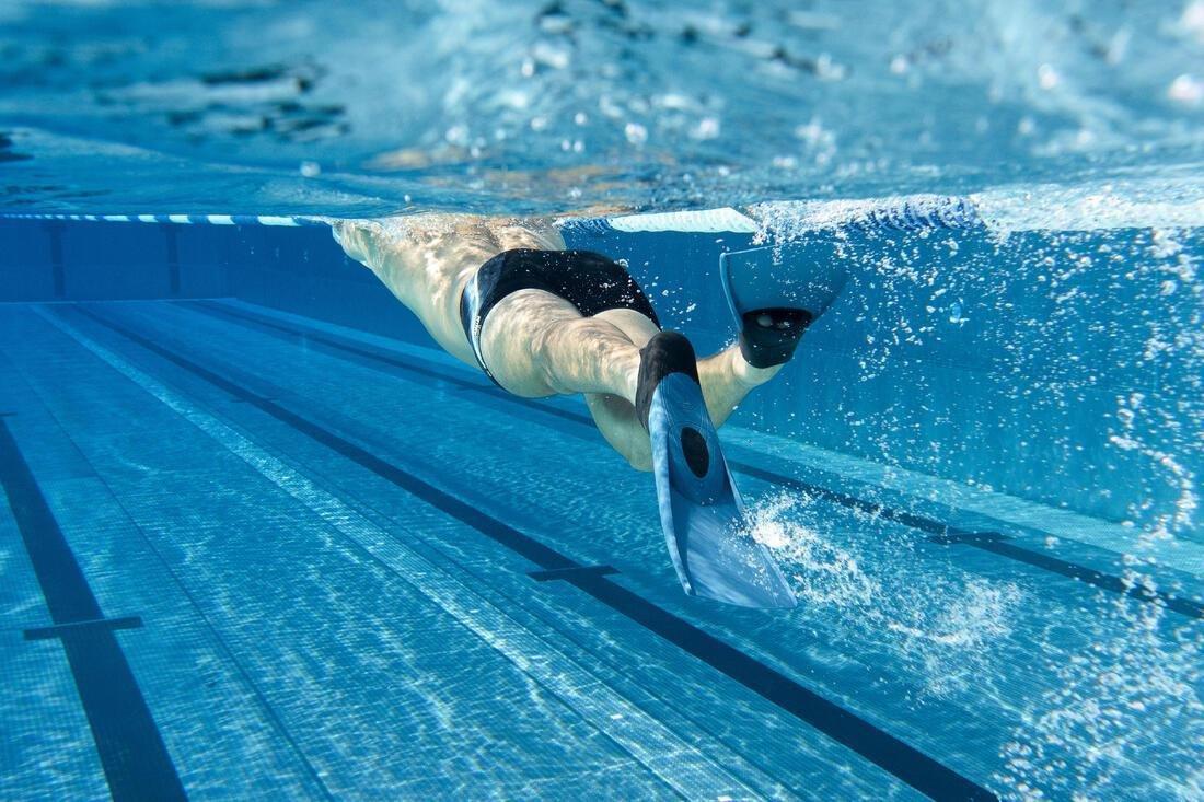 Trainfins Long Swim Fins, Blue, No Color, large image number 11