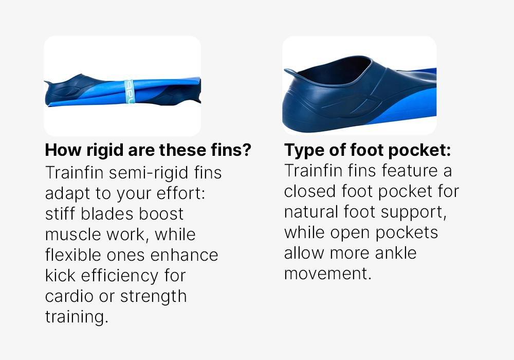 Trainfins Long Swim Fins, Blue, No Color, large image number 17
