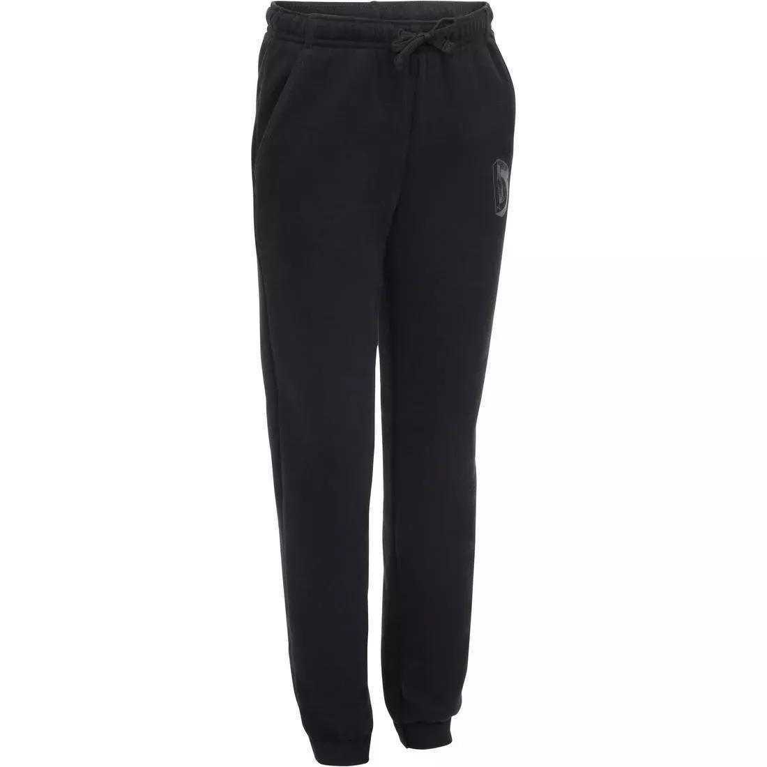 500 Boys' Warm Regular Gym Bottoms With Pockets - Black, No Color, large image number 0