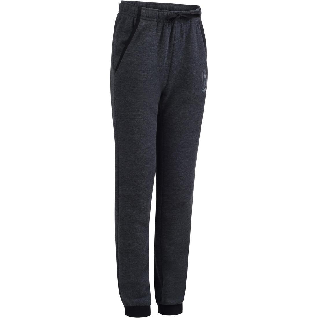 500 Boys' Warm Regular Gym Bottoms With Pockets - Black, No Color, large image number 7