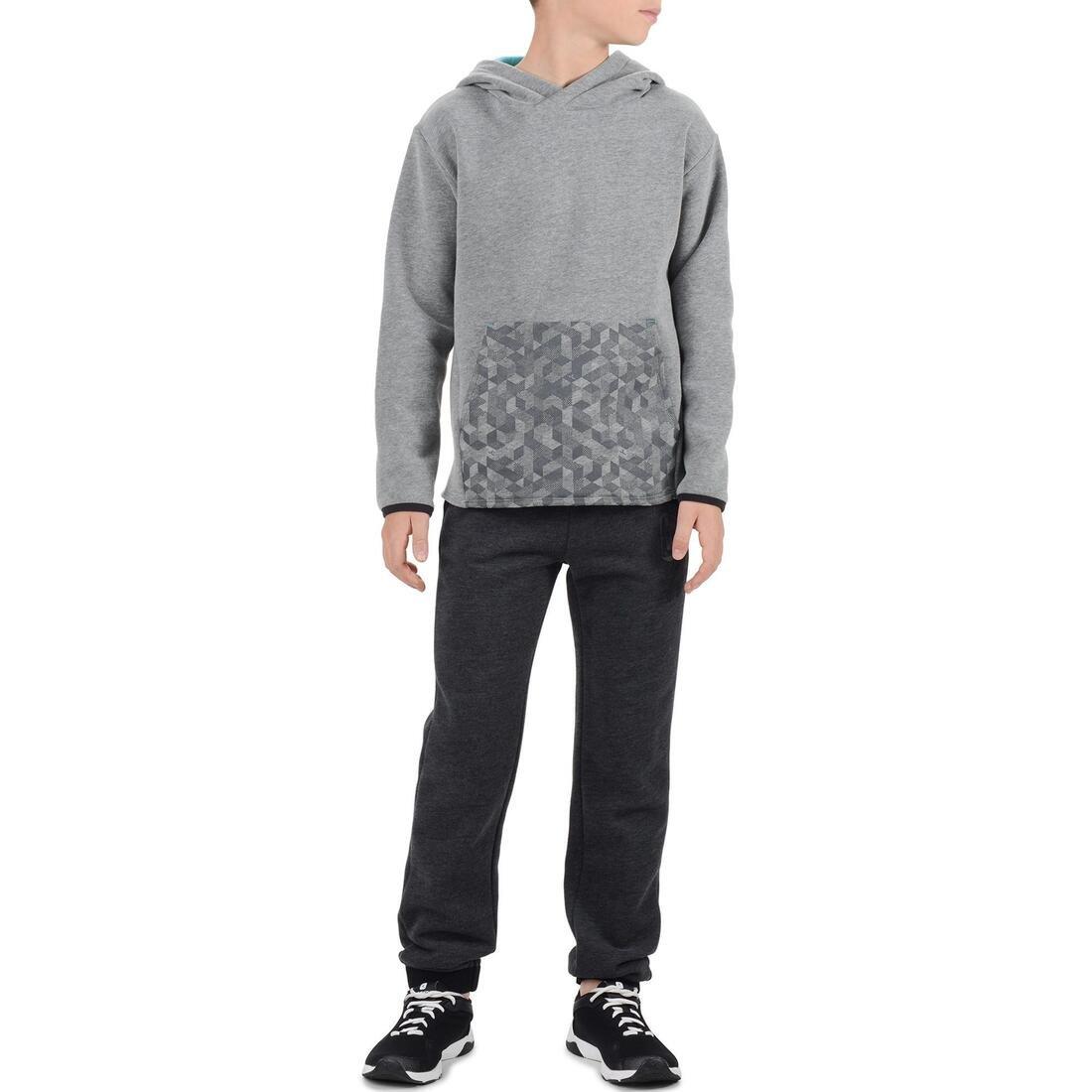 500 Boys' Warm Regular Gym Bottoms With Pockets - Black, No Color, large image number 9