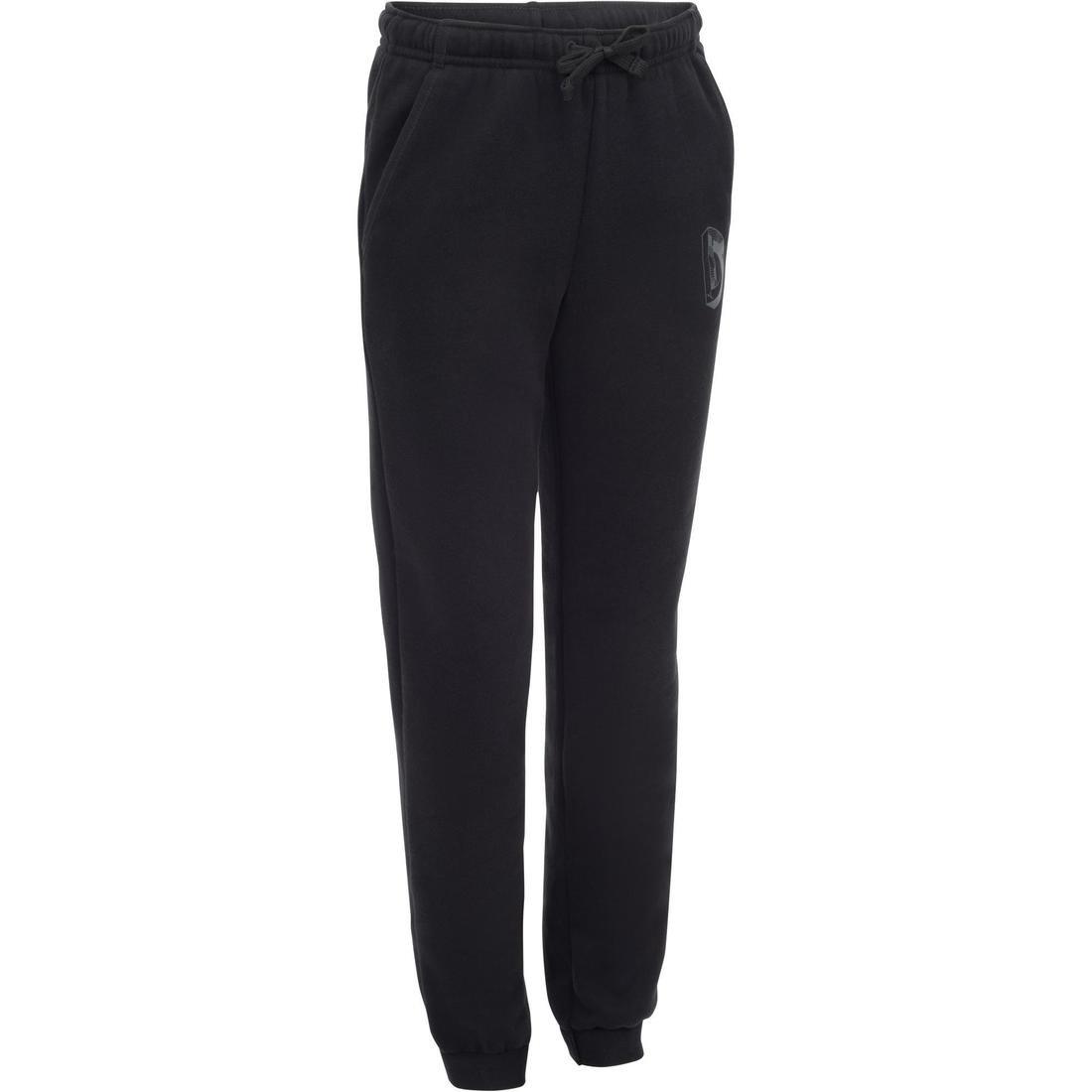 500 Boys' Warm Regular Gym Bottoms With Pockets - Black, No Color, large image number 10