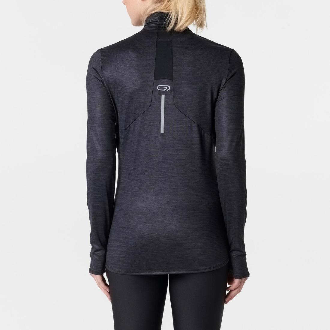 Run Dry Women's Long-Sleeved Half-Zip Running T-Shirt, Black, , large image number 5