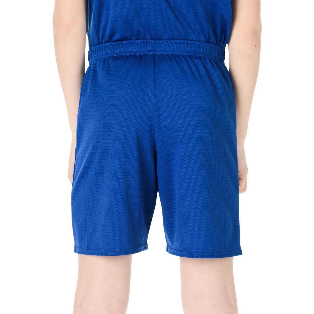 Kids Unisex Sh100 Beginner Basketball Shorts, Blue, No Color, large image number 7