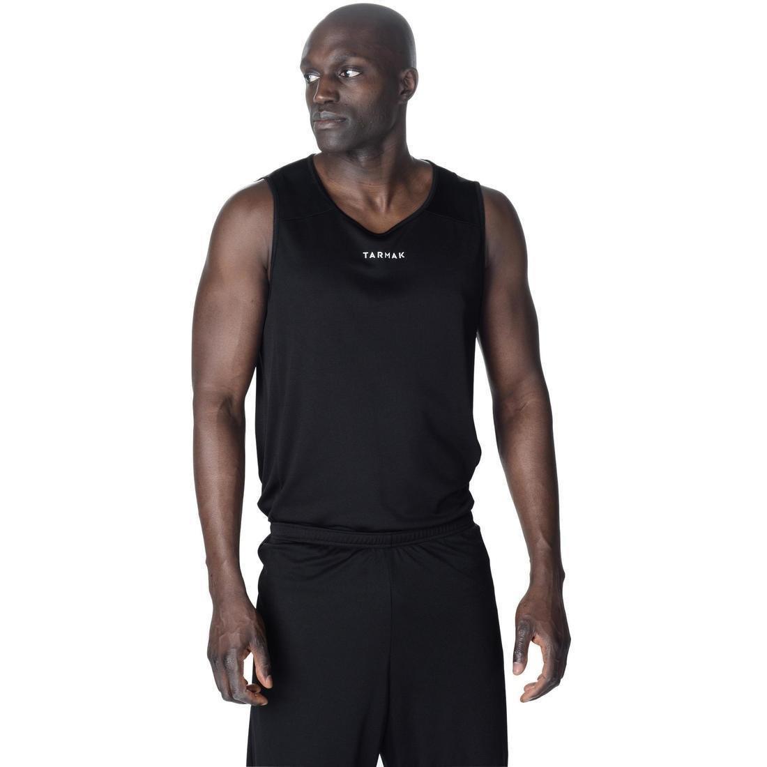 Sleeveless Basketball Jersey T100, Black, No Color, large image number 2