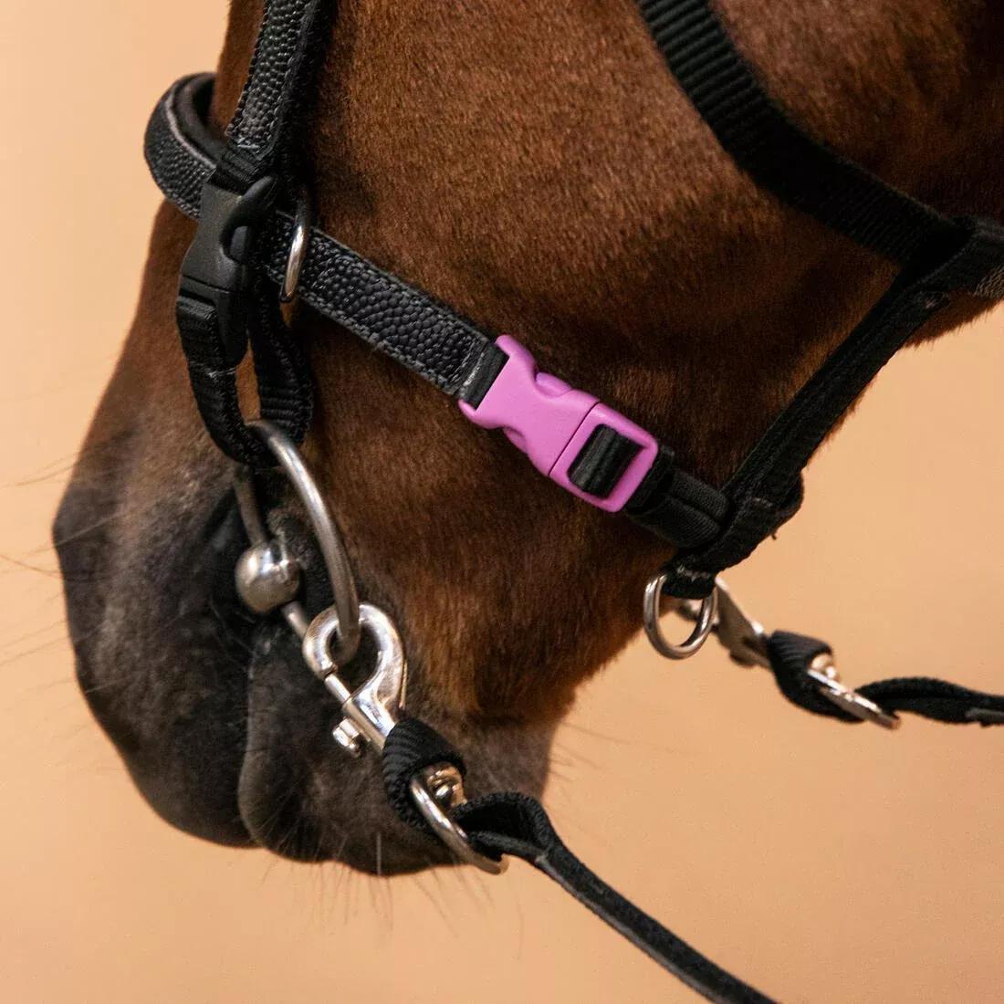 Horse Riding Synthetic Beginner Pony Bridle and Reins - 100, Black, 5401_000, large image number 6