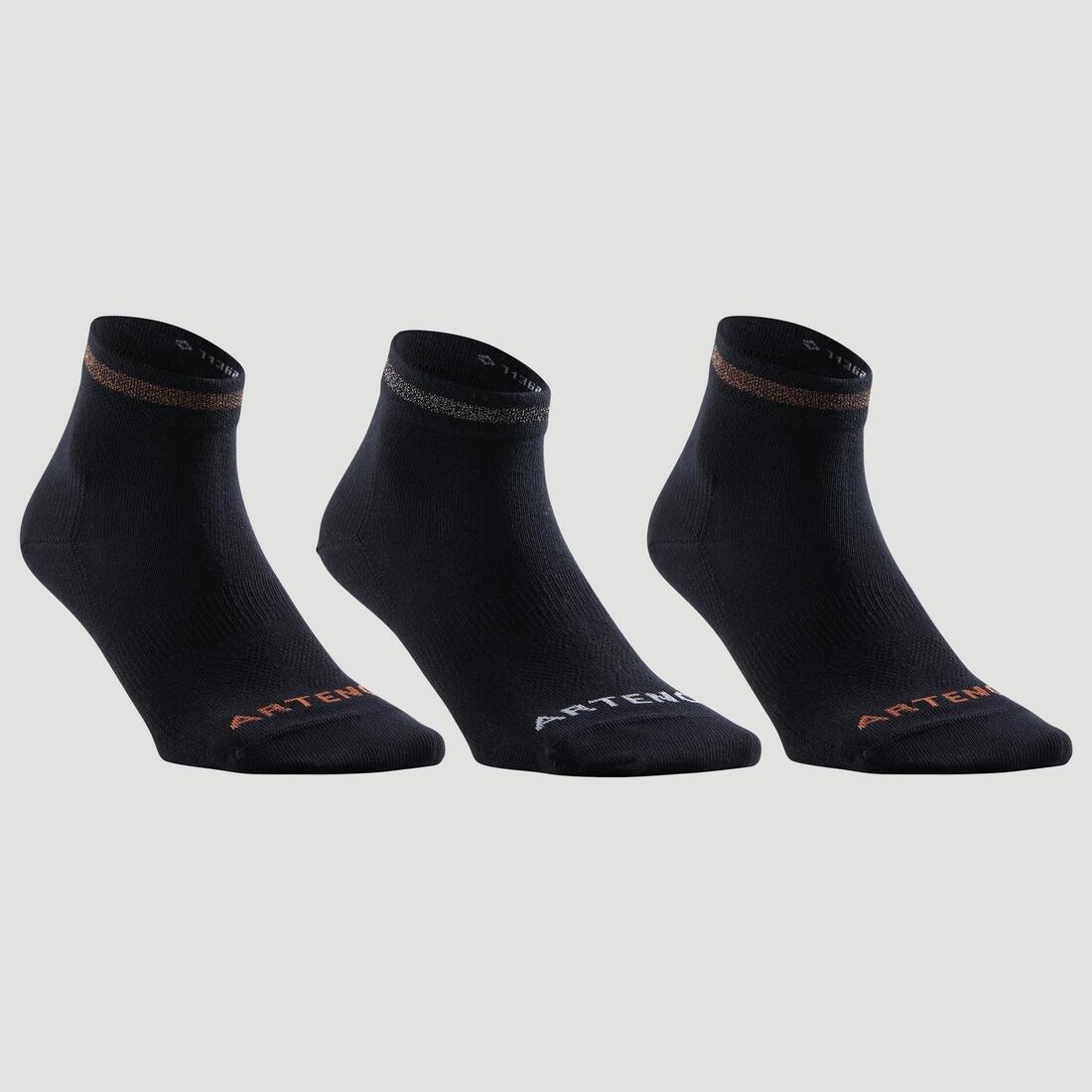 RS 160 Adult Mid-High Sports Socks Tri-Pack, Black, No Color, large image number 5