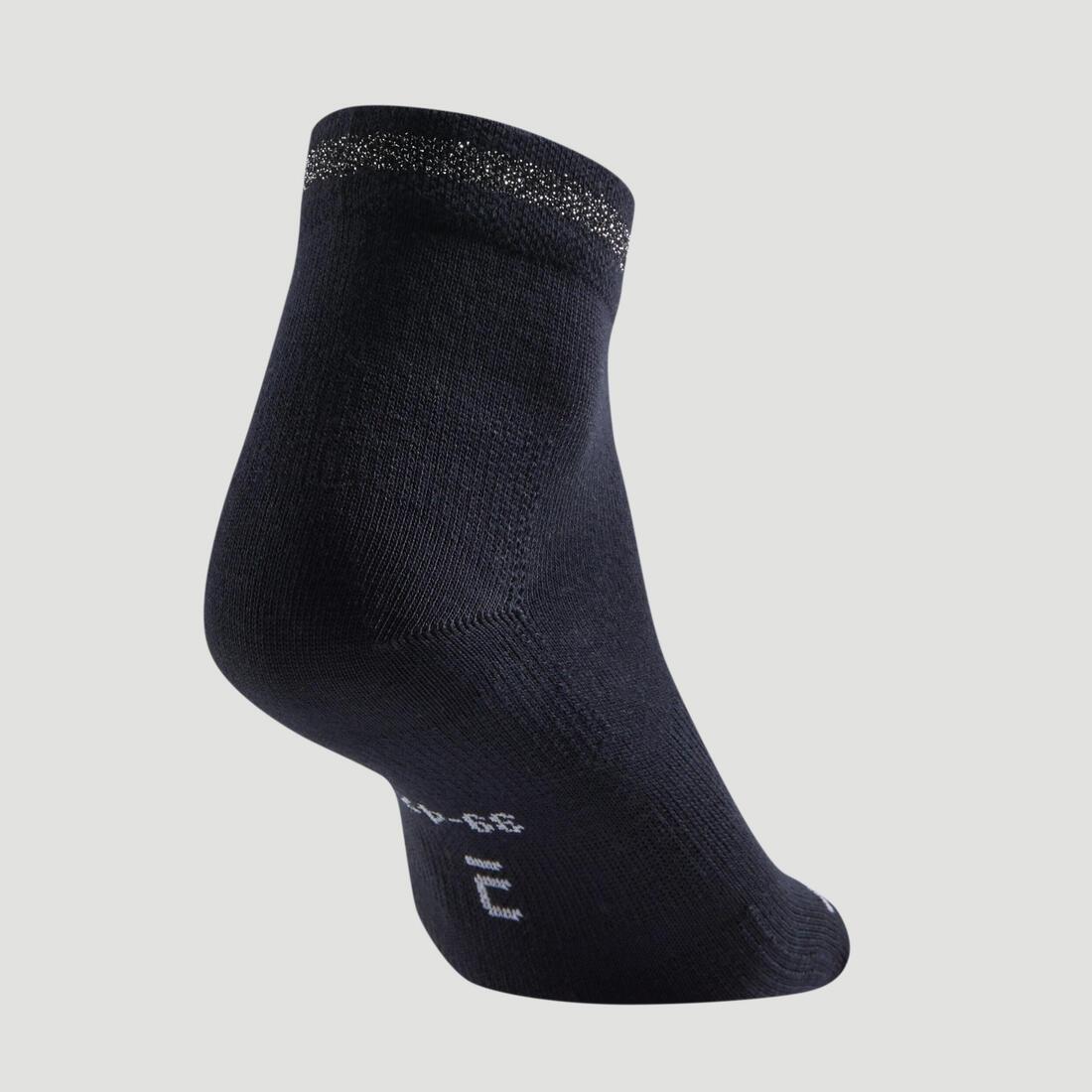 ARTENGO - RS 160 Adult Mid-High Sports Socks Tri-Pack, Black