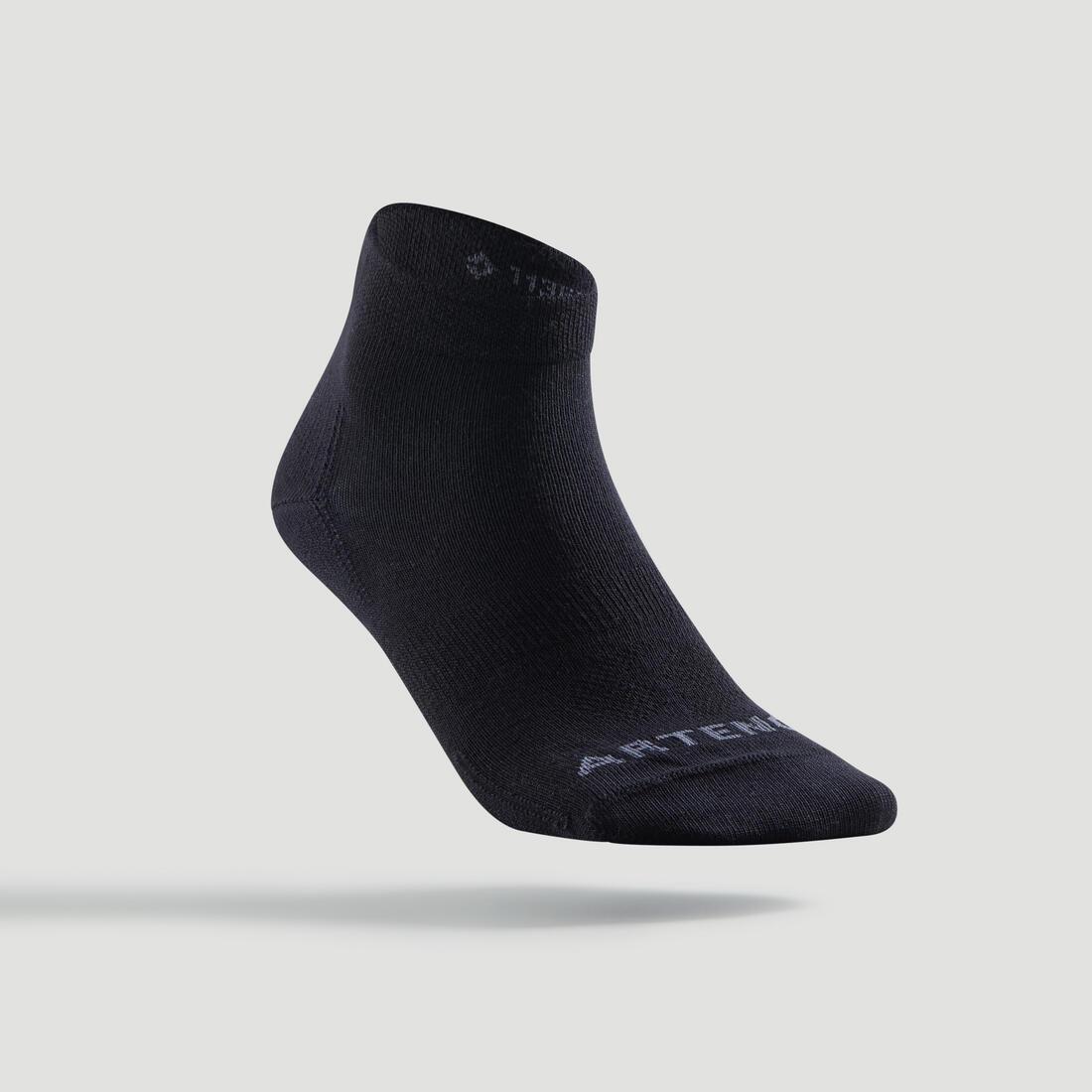 ARTENGO - RS 160 Adult Mid-High Sports Socks Tri-Pack, Black