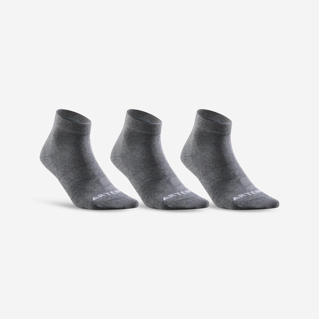 RS 160 Adult Mid-High Sports Socks Tri-Pack, Dark Grey, No Color, medium