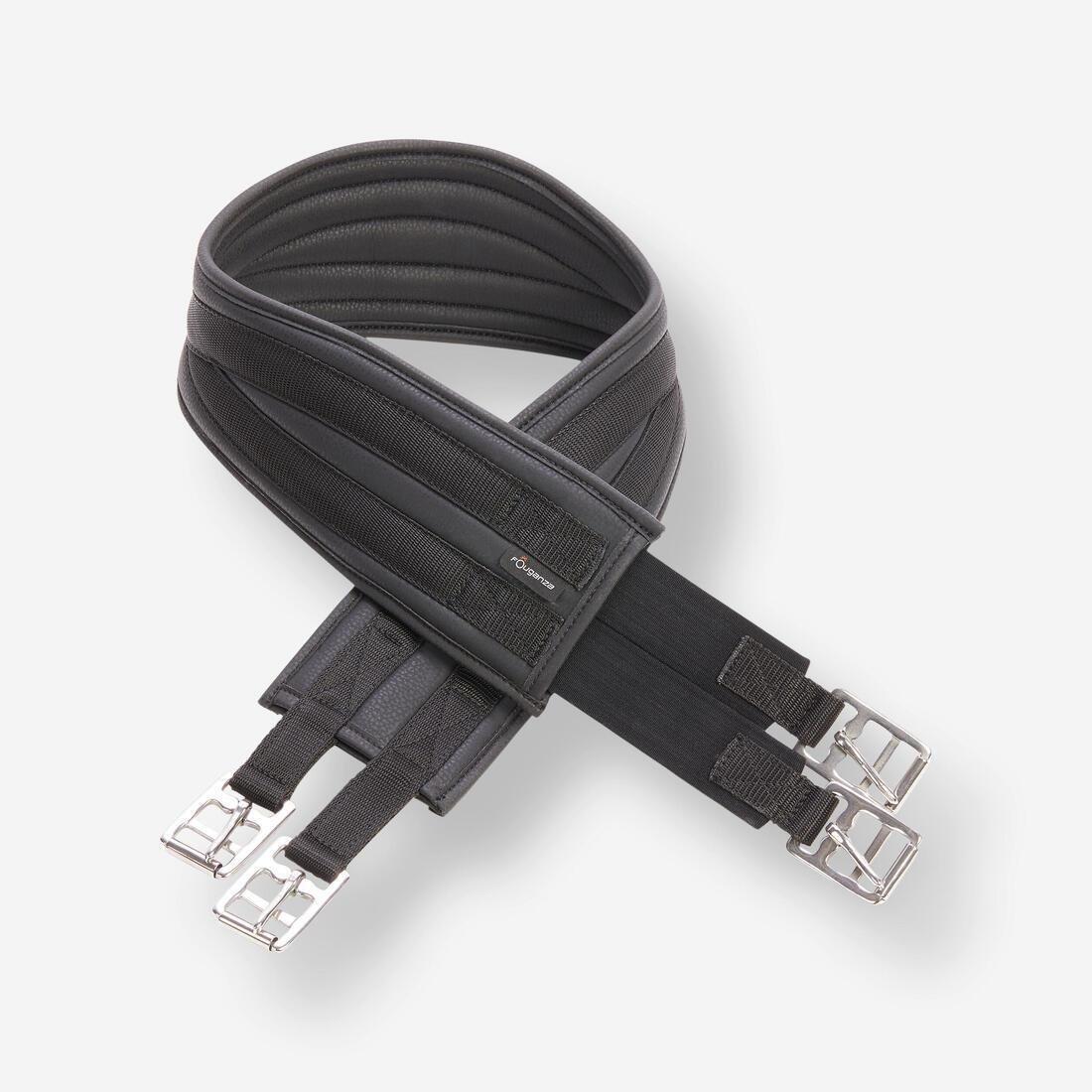 Horse And Pony Riding Synthetic Girth 100, Black, 5401_000, medium