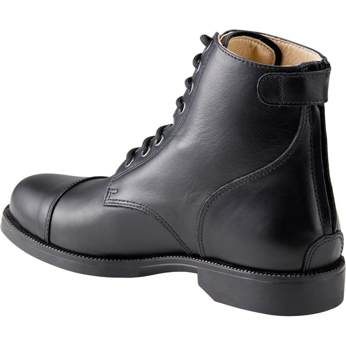 Paddock 560Adult Lace-Up Leather Horse Riding Boots, Black, No Color, medium