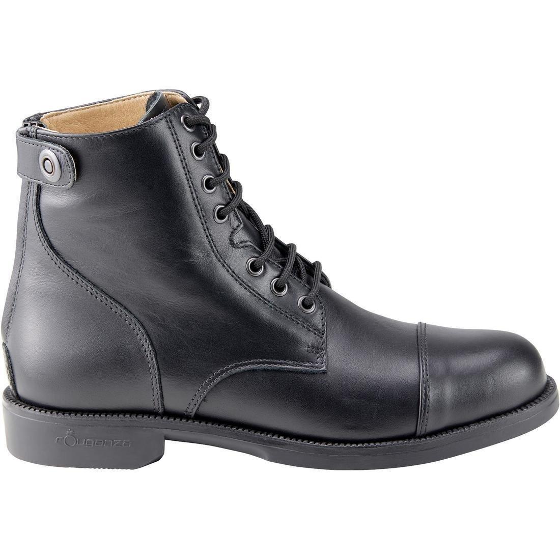 Paddock 560Adult Lace-Up Leather Horse Riding Boots, Black, No Color, medium