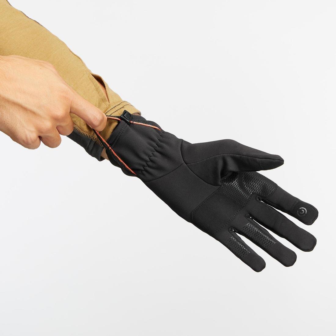 Adult Breathable Mountain Trekking Gloves - Trek 500, Black, No Color, large image number 2