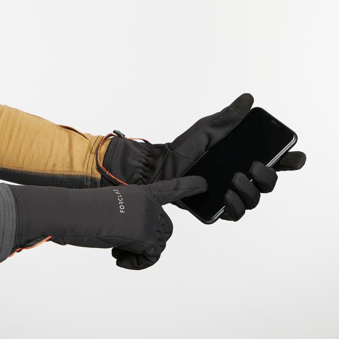 FORCLAZ - Adult Breathable Mountain Trekking Gloves - Trek 500, Black