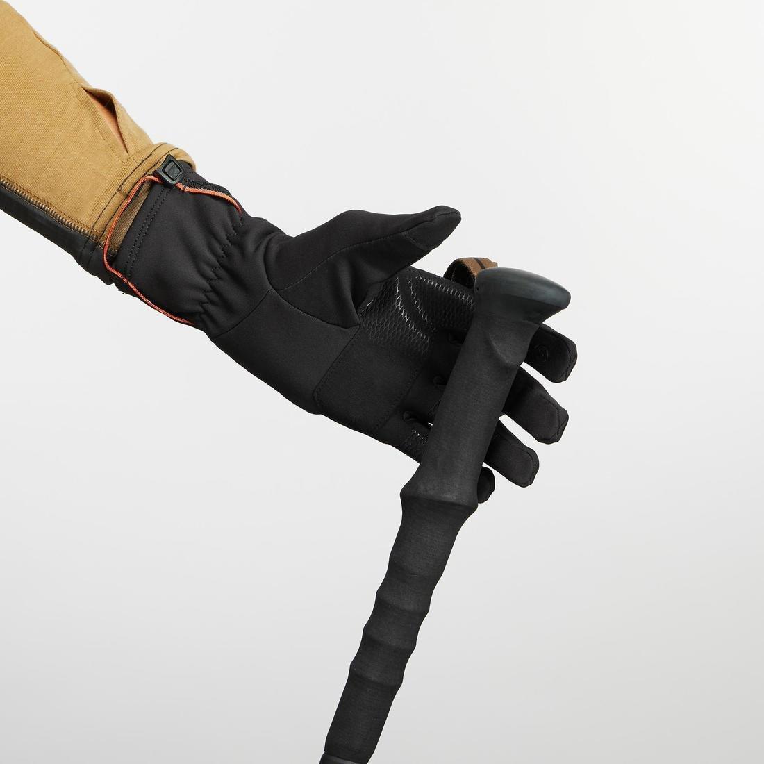 Adult Breathable Mountain Trekking Gloves - Trek 500, Black, No Color, large image number 4