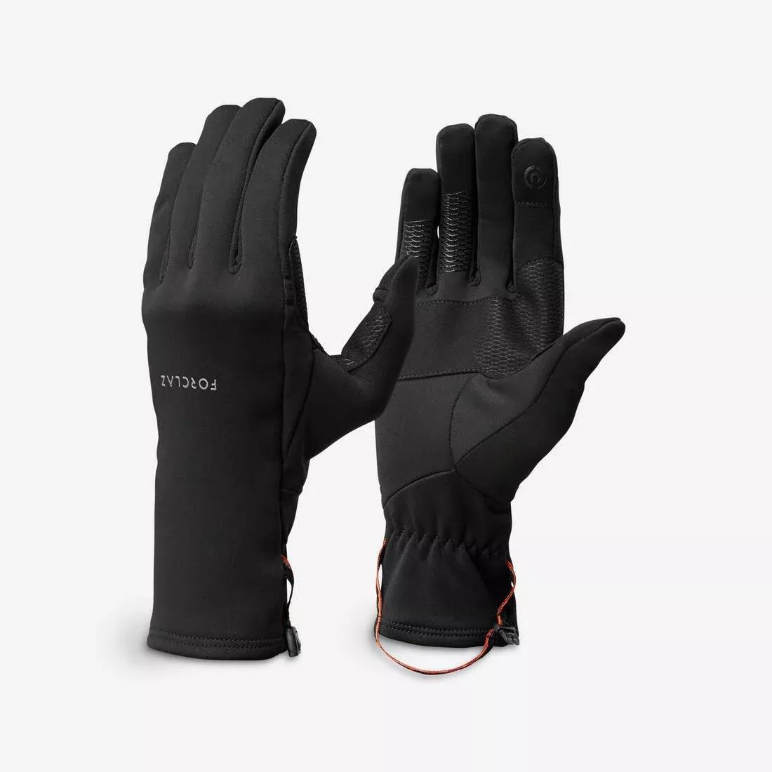 FORCLAZ - Adult Breathable Mountain Trekking Gloves - Trek 500, Black