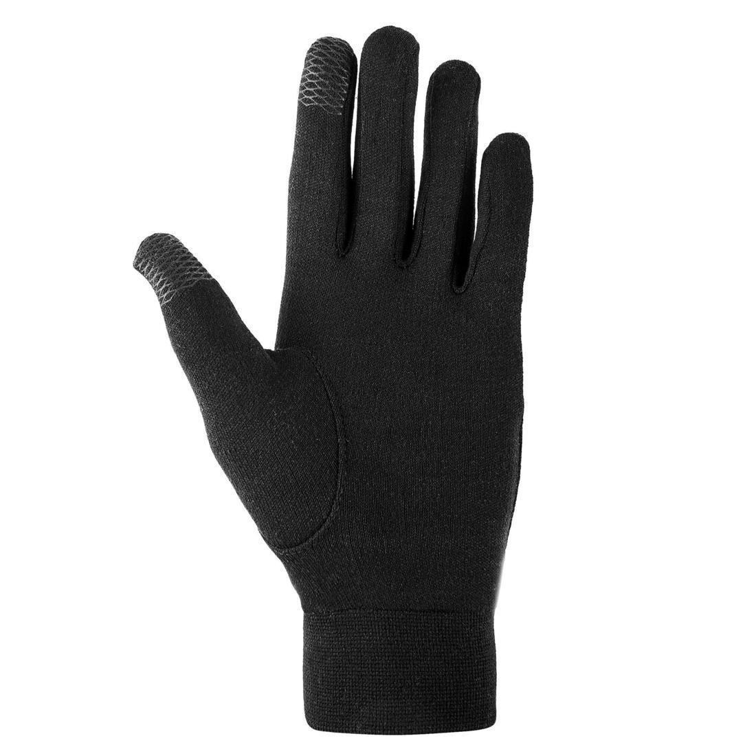 Child's Silk-Liner Gloves, Black, No Color, medium