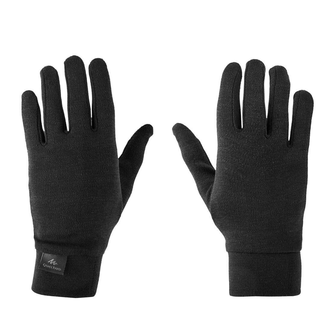 Child's Silk-Liner Gloves, Black, No Color, medium