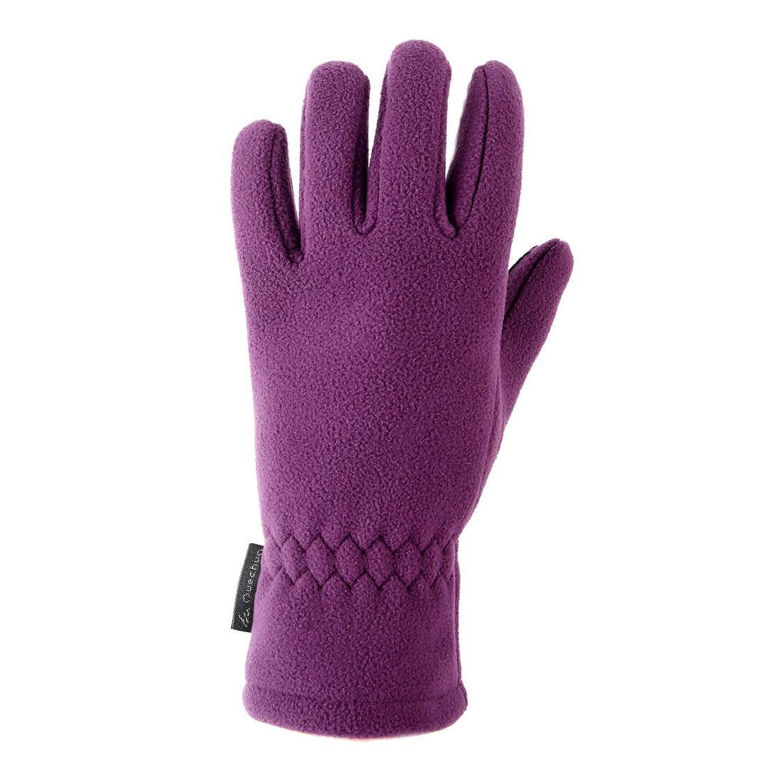 KIDS' FLEECE HIKING GLOVES - SH100 X-WARM - 6-14 YEARS, grape purple, No Color, large image number 0