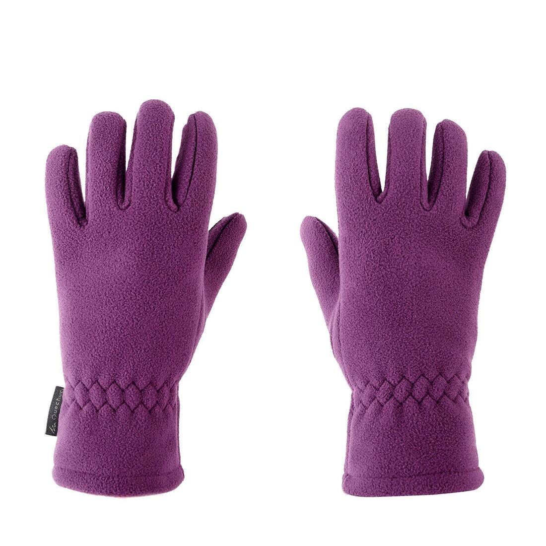 KIDS' FLEECE HIKING GLOVES - SH100 X-WARM - 6-14 YEARS, grape purple, No Color, large image number 6