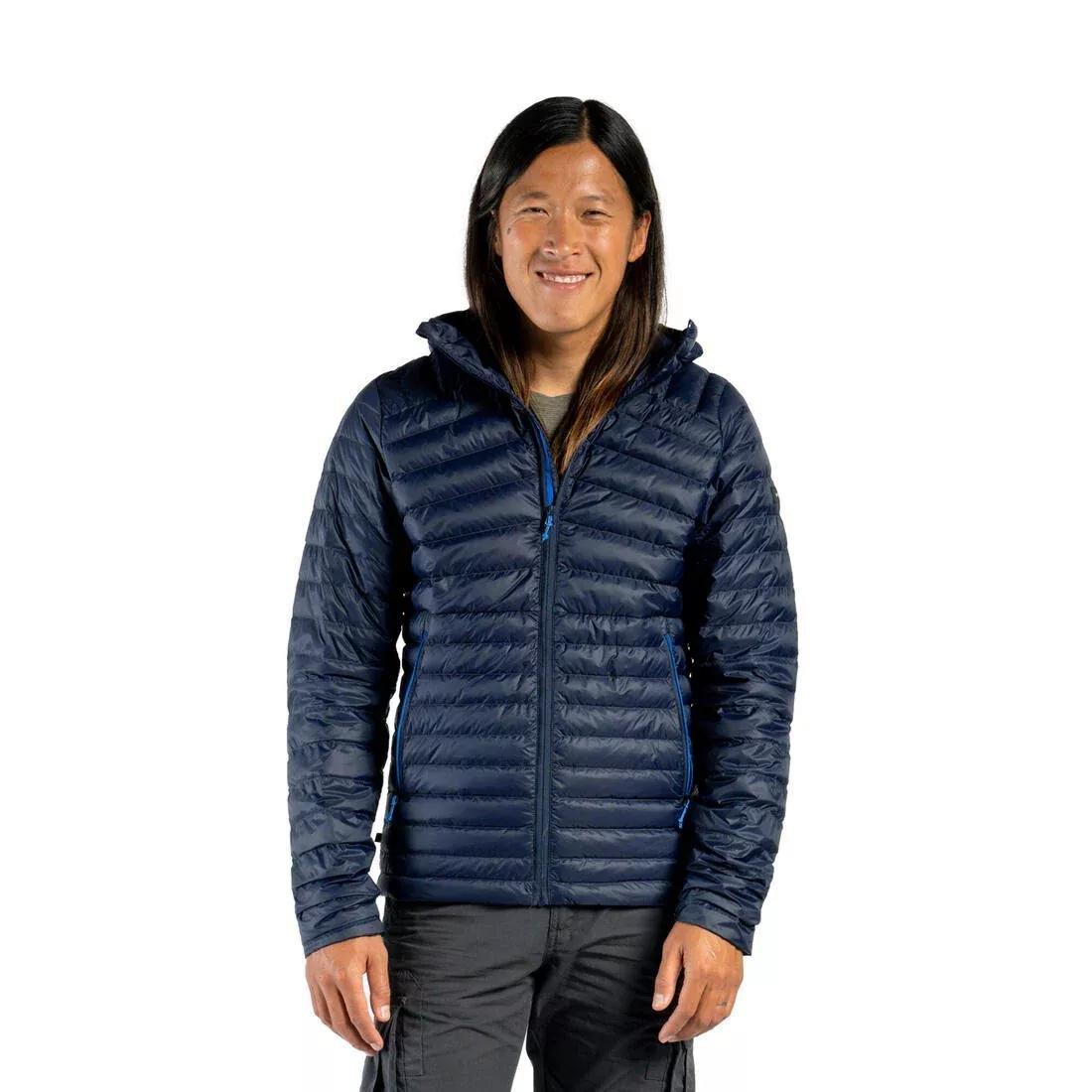 Men s Mountain Trekking Down Jacket Trek 100 Asphalt Blue