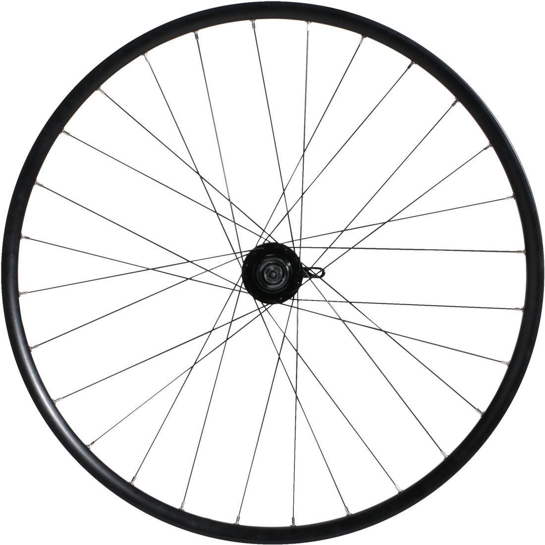 Wheel 28 Rear Double-Wall Rim Cassette Disc Brake Hybrid Bike, Black, No Color, large image number 0