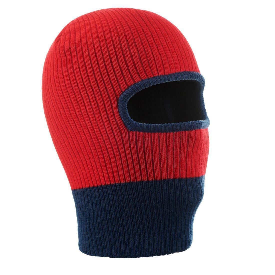 SCARLET RED KIDS' KNITTED SKI BALACLAVA - RED BLUE, No Color, medium