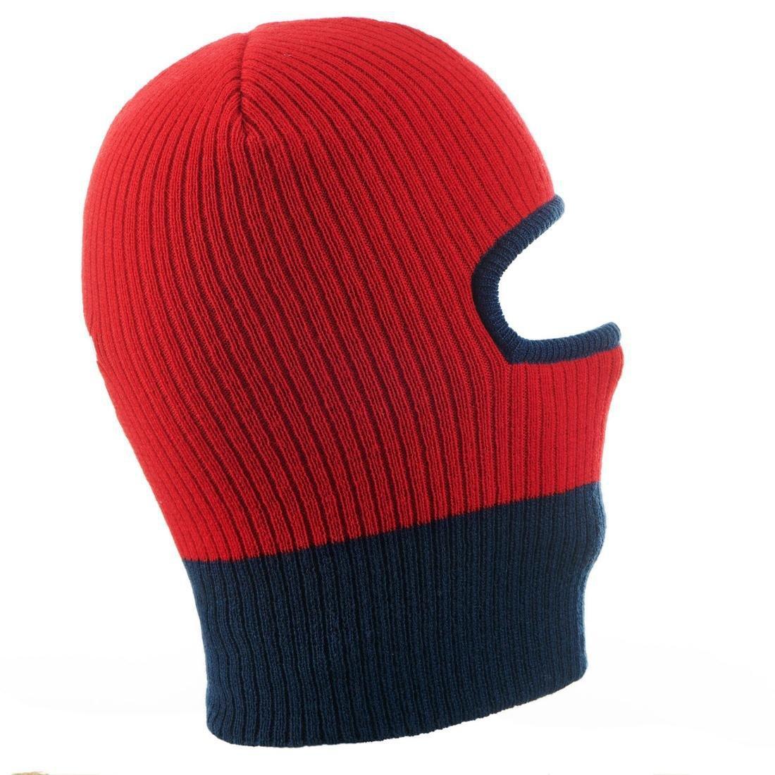 SCARLET RED KIDS' KNITTED SKI BALACLAVA - RED BLUE, No Color, medium