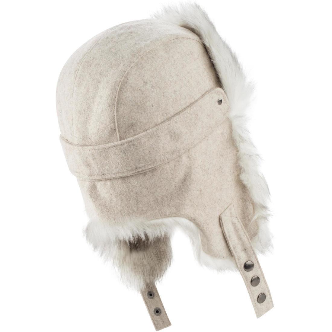 WEDZE - Adult Adult Noof Ski Ushanka, Ivory, Linen