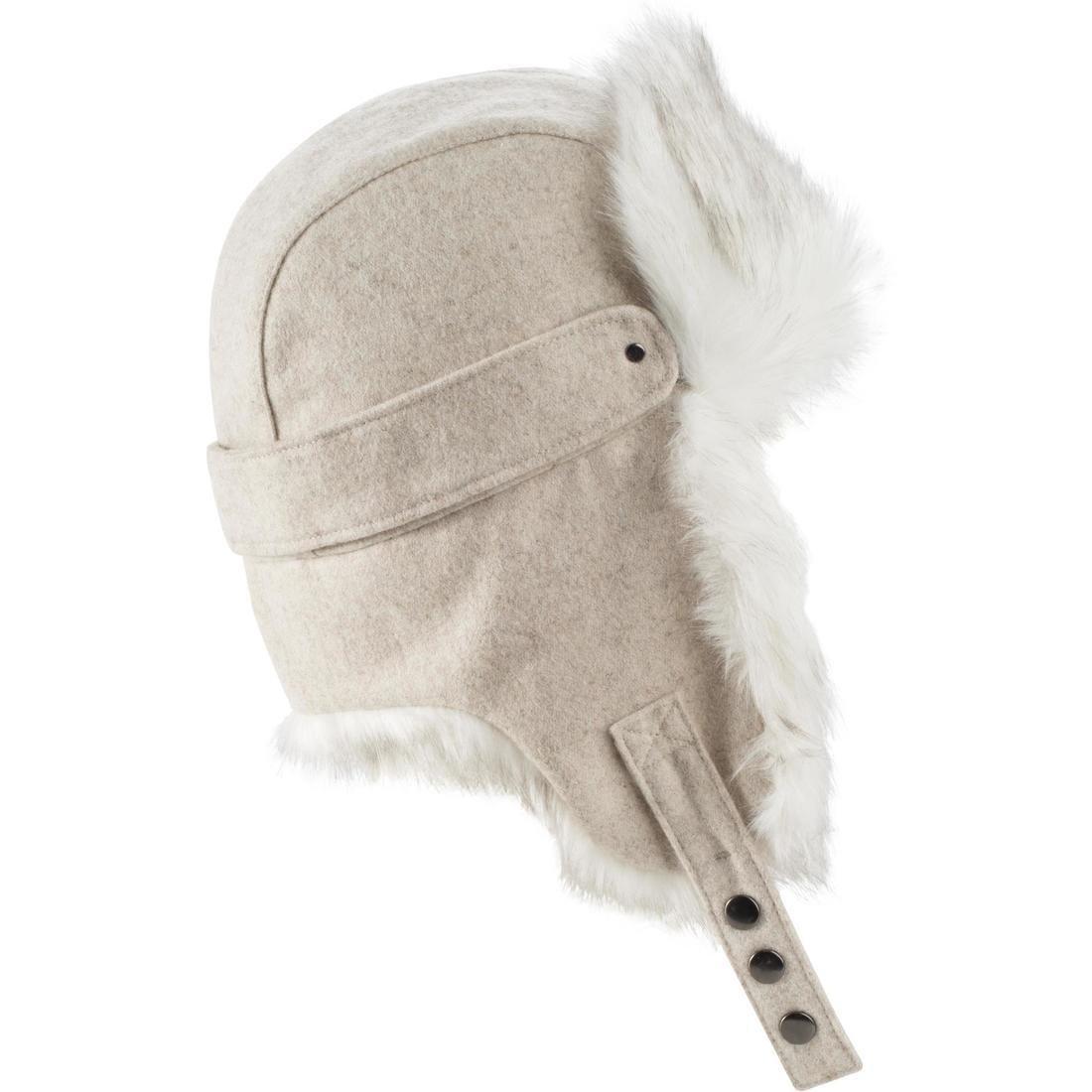 WEDZE - Adult Adult Noof Ski Ushanka, Ivory, Linen