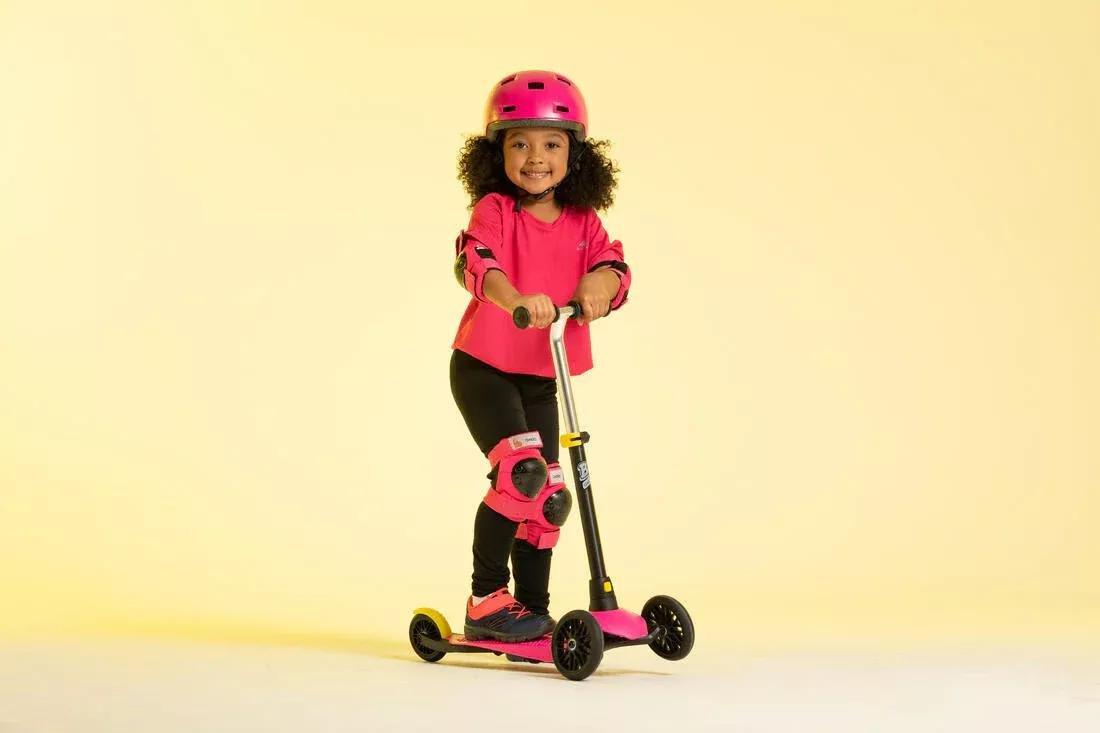 OXELO - Kids Inline Skating Skateboard Scooter Helmet B100, Pink