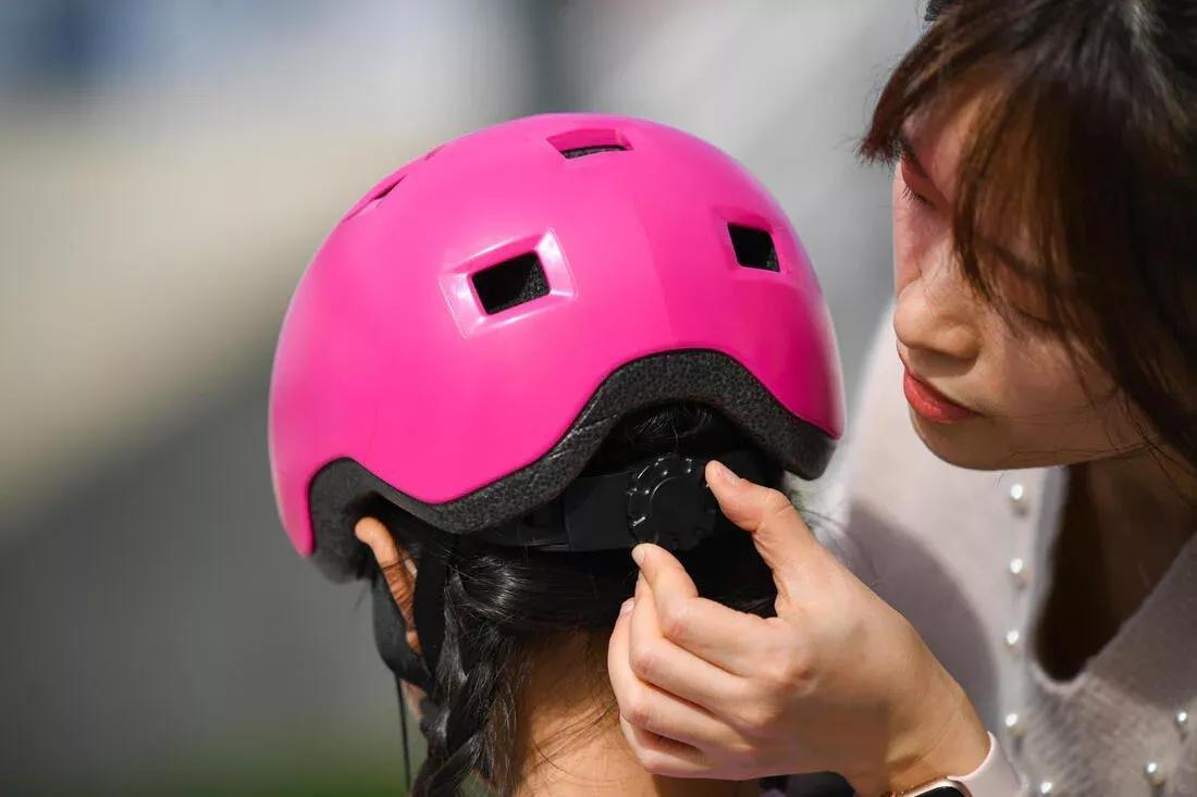 Kids Inline Skating Skateboard Scooter Helmet B100, Pink, No Color, medium