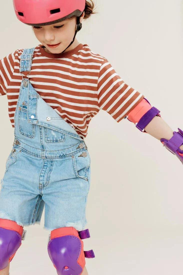 Kids Inline Skating Skateboard Scooter Helmet B100, Pink, No Color, medium