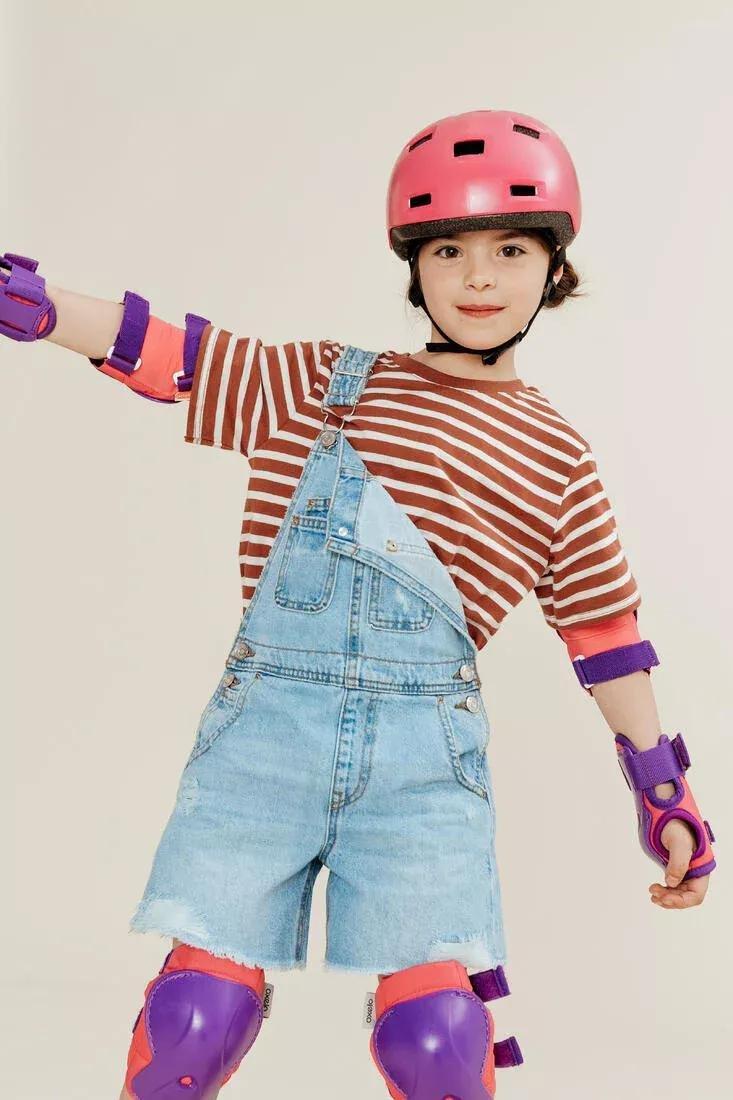 Kids Inline Skating Skateboard Scooter Helmet B100, Pink, No Color, medium