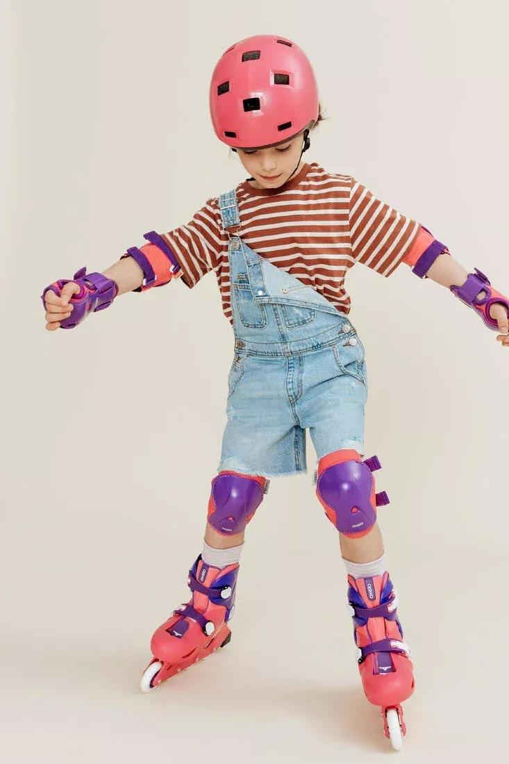Kids Inline Skating Skateboard Scooter Helmet B100, Pink, , large image number 14