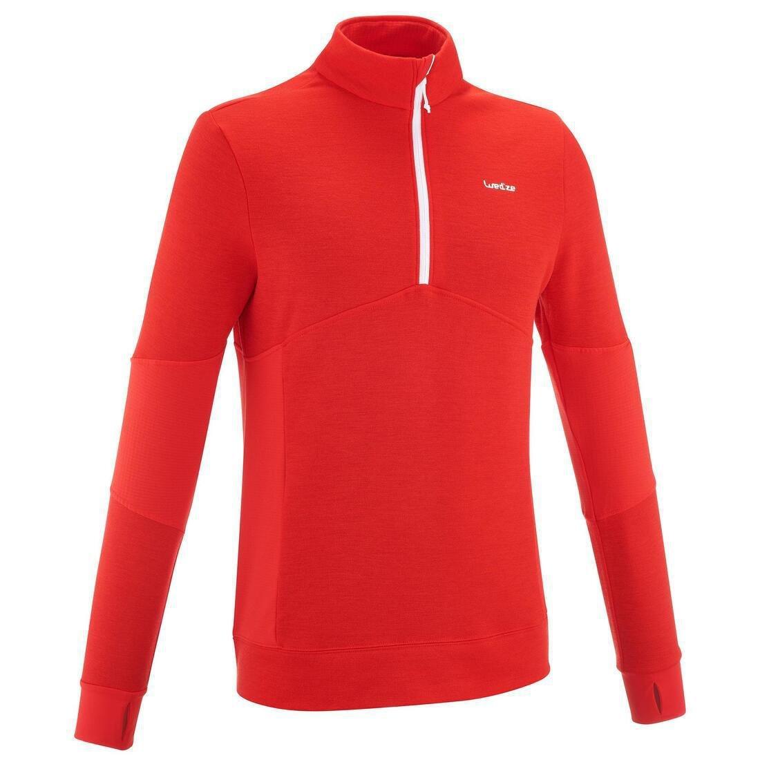 Mens Mid Warm 300 Ski Pullover, Red, No Color, large image number 0