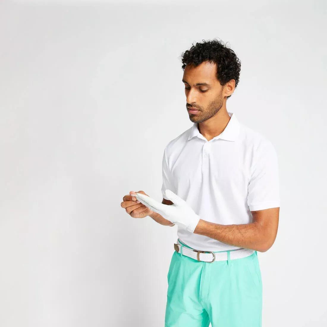Mens Golf Short-Sleeved Polo Shirt Ww500, White, No Color, medium