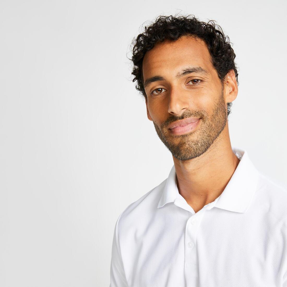 Men Golf Short-Sleeved Polo Shirt - WW500, White, No Color, medium