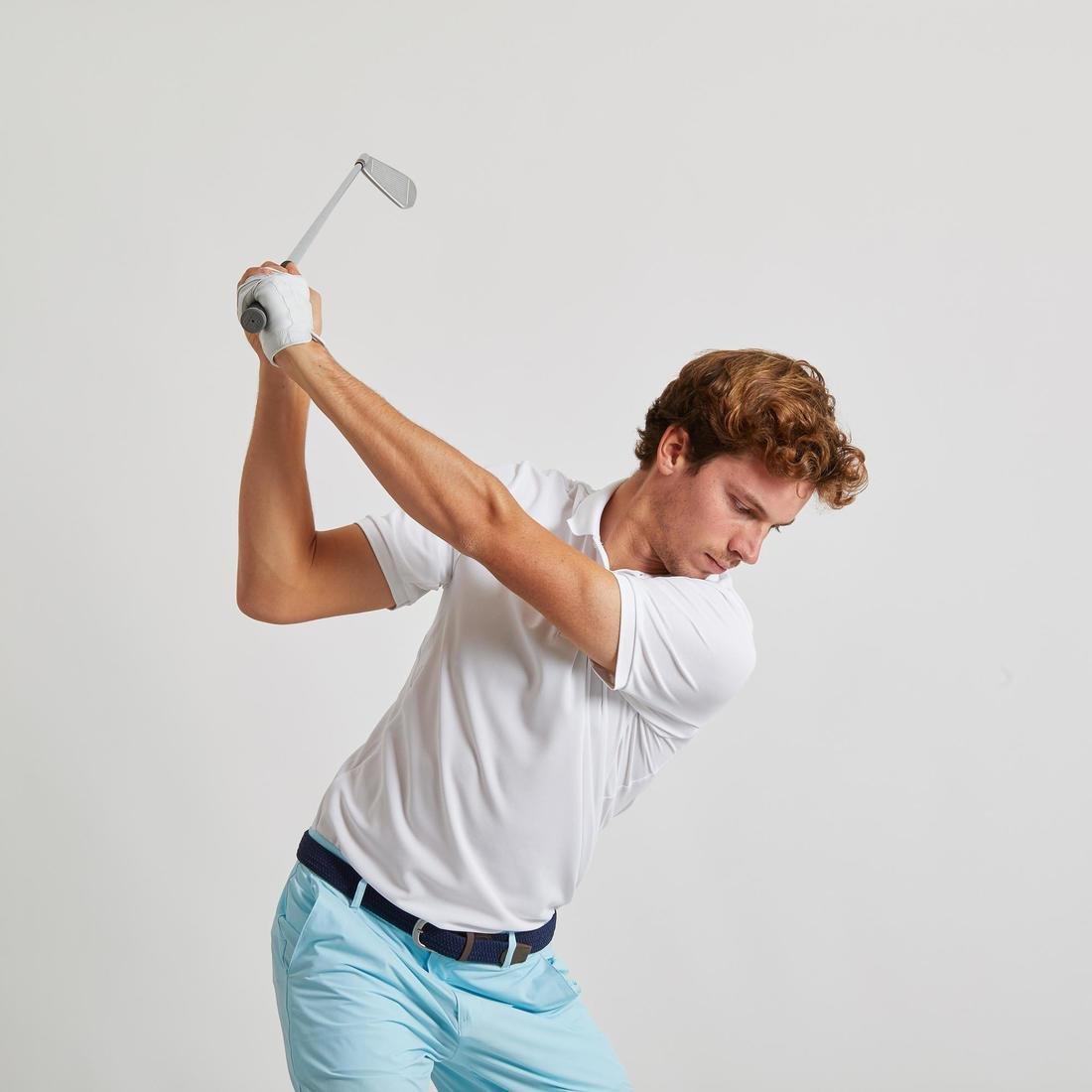 Mens Golf Short-Sleeved Polo Shirt Ww500, White, No Color, large image number 5