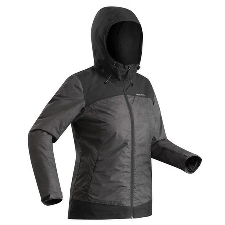 QUECHUA - Women Waterproof Jacket, Black