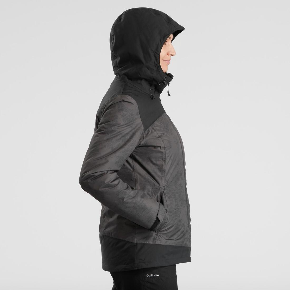 QUECHUA - Women Waterproof Jacket, Black